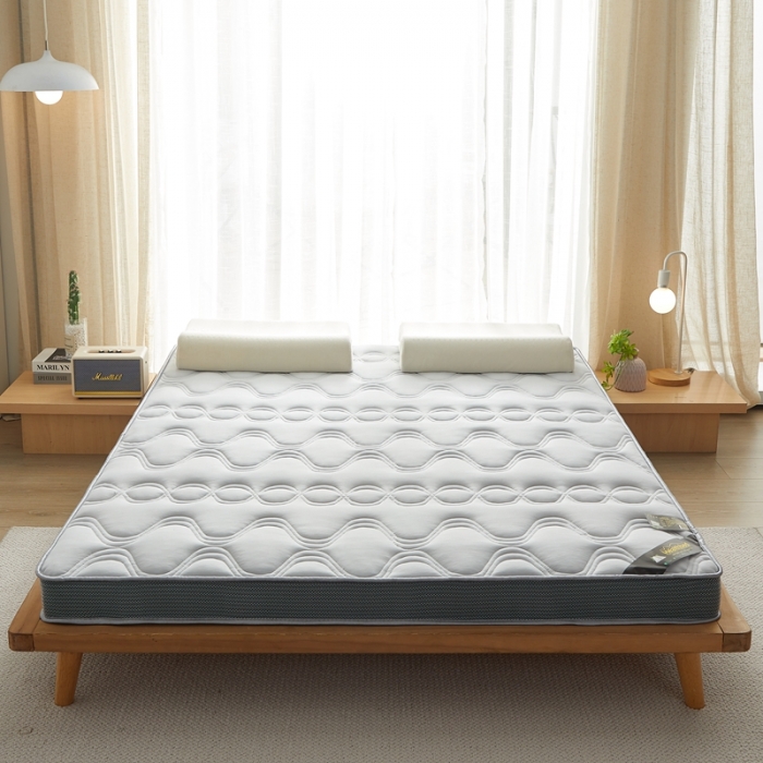 91家纺网 家纺一手货源 找家纺 优莱床垫 2024新款乳胶纤维棉立体大床床垫 爱意浓浅灰A类