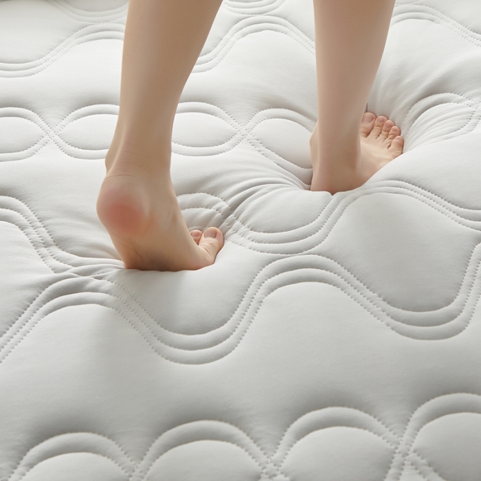 91家纺网 家纺一手货源 找家纺 优莱床垫 2024新款乳胶纤维棉立体大床床垫 爱意浓浅灰A类