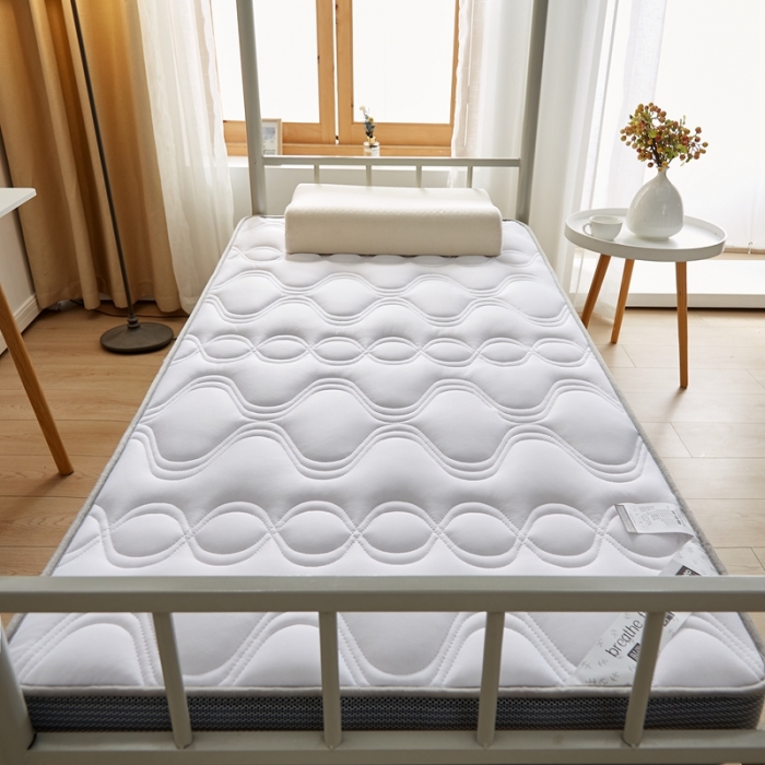 91家纺网 家纺一手货源 找家纺 优莱床垫 2024新款乳胶纤维棉立体学生床垫 爱意浓白