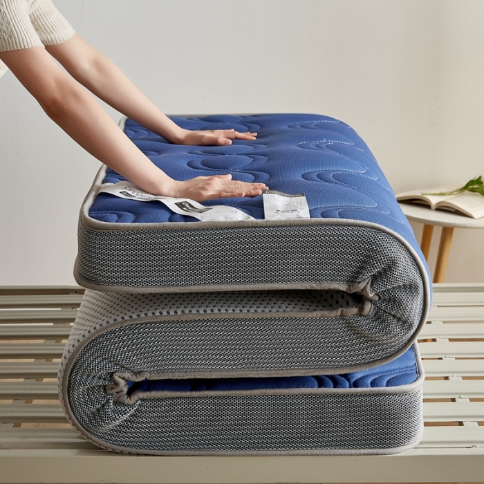 91家纺网 家纺一手货源 找家纺 优莱床垫 2024新款乳胶纤维棉立体学生床垫 爱意浓蓝