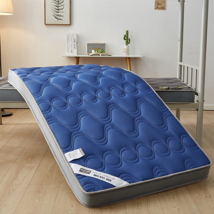 91家纺网 家纺一手货源 找家纺 优莱床垫 2024新款乳胶纤维棉立体学生床垫 爱意浓蓝