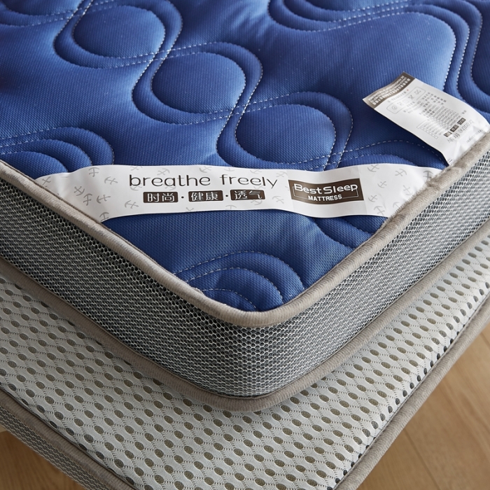 91家纺网 家纺一手货源 找家纺 优莱床垫 2024新款乳胶纤维棉立体学生床垫 爱意浓蓝