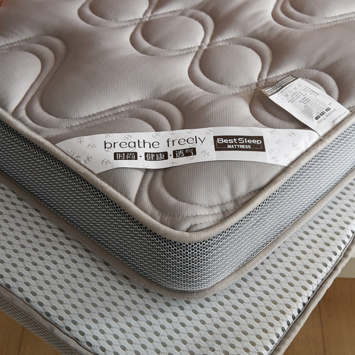 91家纺网 家纺一手货源 找家纺 优莱床垫 2024新款乳胶纤维棉立体学生床垫 爱意浓浅灰