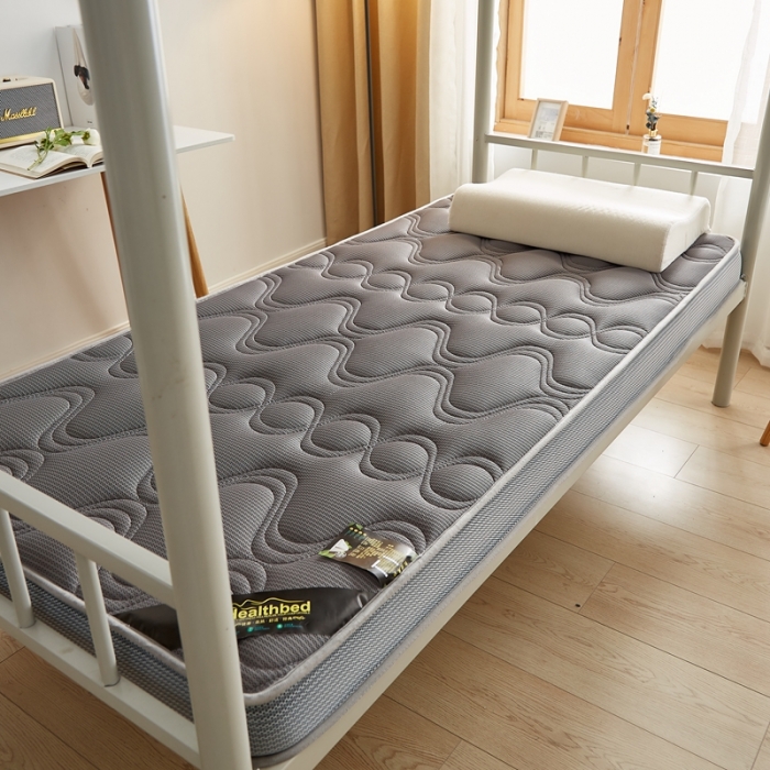 91家纺网 家纺一手货源 找家纺 优莱床垫 2024新款乳胶纤维棉立体学生床垫 爱意浓深灰