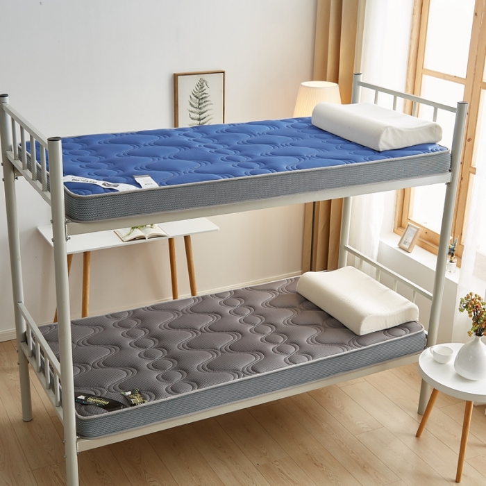 91家纺网 家纺一手货源 找家纺 优莱床垫 2024新款乳胶纤维棉立体学生床垫 爱意浓深灰