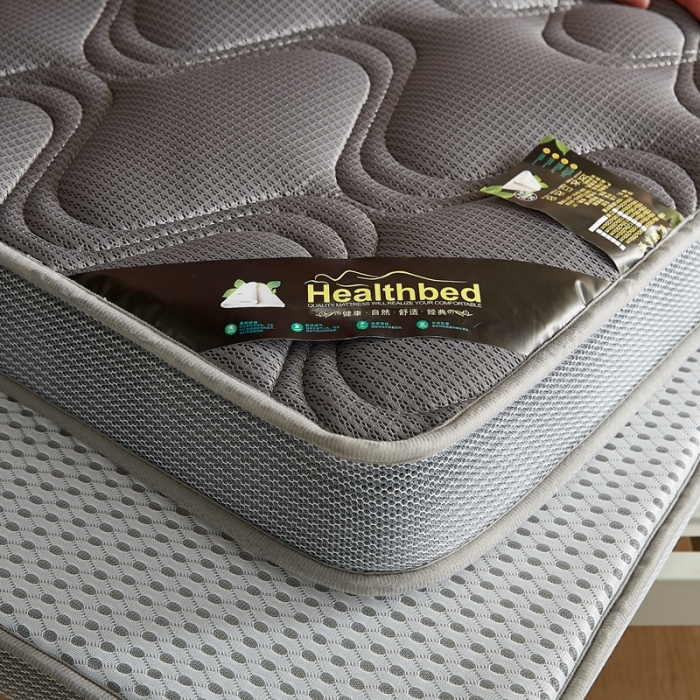 91家纺网 家纺一手货源 找家纺 优莱床垫 2024新款乳胶纤维棉立体学生床垫 爱意浓深灰