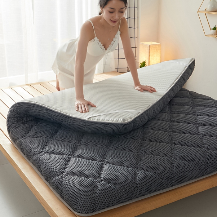 91家纺网 家纺一手货源 找家纺 优莱床垫 2024新款乳胶记忆棉床垫 灰单边