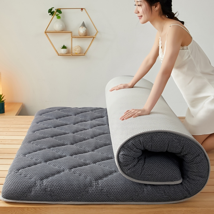 91家纺网 家纺一手货源 找家纺 优莱床垫 2024新款乳胶记忆棉床垫 灰单边