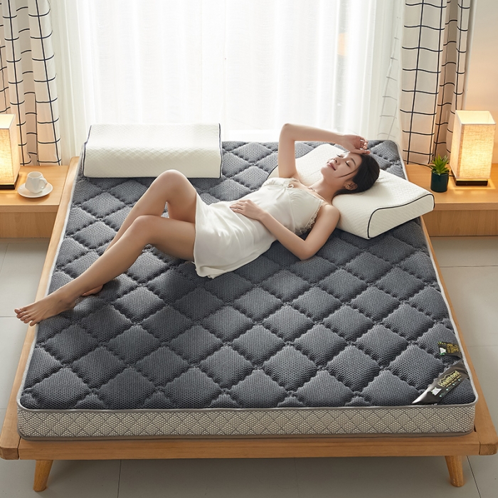 91家纺网 家纺一手货源 找家纺 优莱床垫 2024新款乳胶记忆棉床垫 灰立体