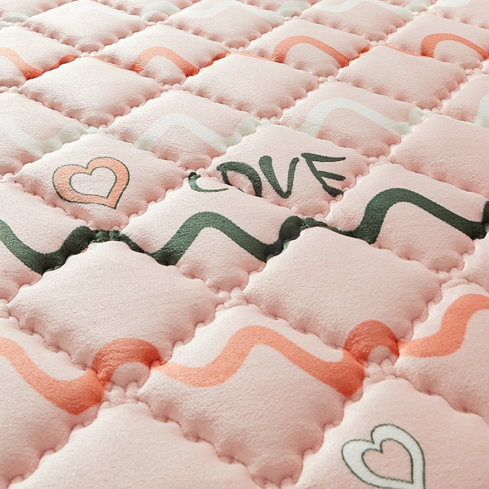 91家纺网 家纺一手货源 找家纺 优莱床垫 2024新款乳胶记忆棉床垫 水晶绒少女粉单边