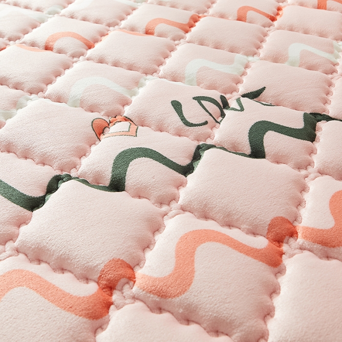 91家纺网 家纺一手货源 找家纺 优莱床垫 2024新款乳胶记忆棉床垫 水晶绒少女粉立体