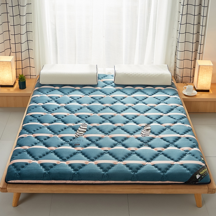 91家纺网 家纺一手货源 找家纺 优莱床垫 2024新款乳胶记忆棉床垫 水晶绒雨叶单边