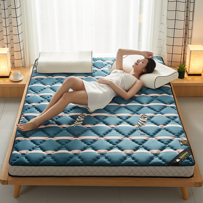 91家纺网 家纺一手货源 找家纺 优莱床垫 2024新款乳胶记忆棉床垫 水晶绒雨叶立体