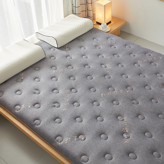 91家纺网 家纺一手货源 找家纺 优莱床垫 2024新款乳胶记忆棉床垫 碳纤维灰单边