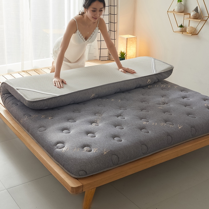 91家纺网 家纺一手货源 找家纺 优莱床垫 2024新款乳胶记忆棉床垫 碳纤维灰单边