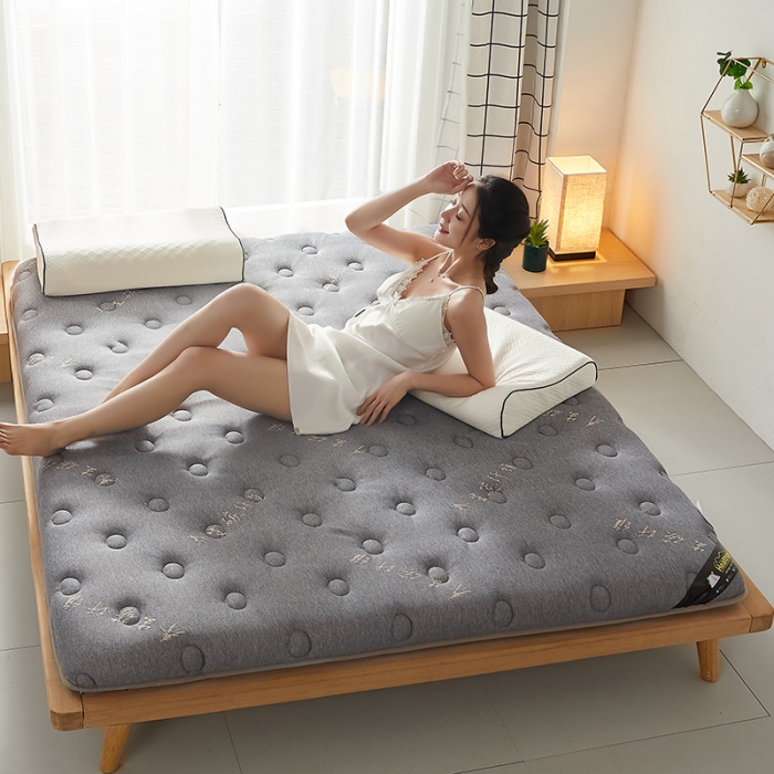 91家纺网 家纺一手货源 找家纺 优莱床垫 2024新款乳胶记忆棉床垫 碳纤维灰单边