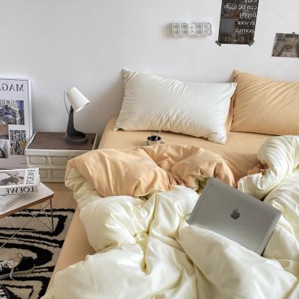 91家纺网 家纺一手货源 找家纺 优承佳 2023新款简约亲肤磨毛四件套系列 奶油芝士