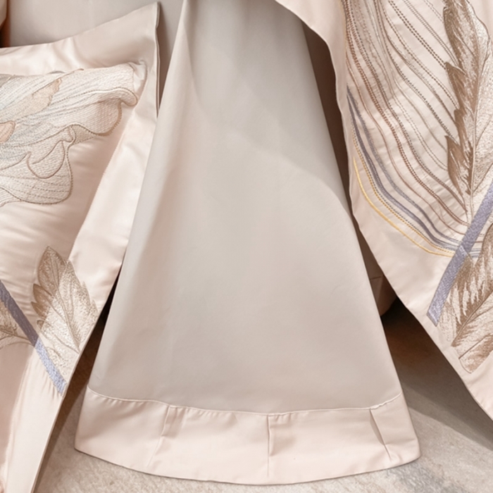 91家纺网 家纺一手货源 找家纺 魅都新款100阿克苏长绒棉刺绣四件套-米兰樱花粉