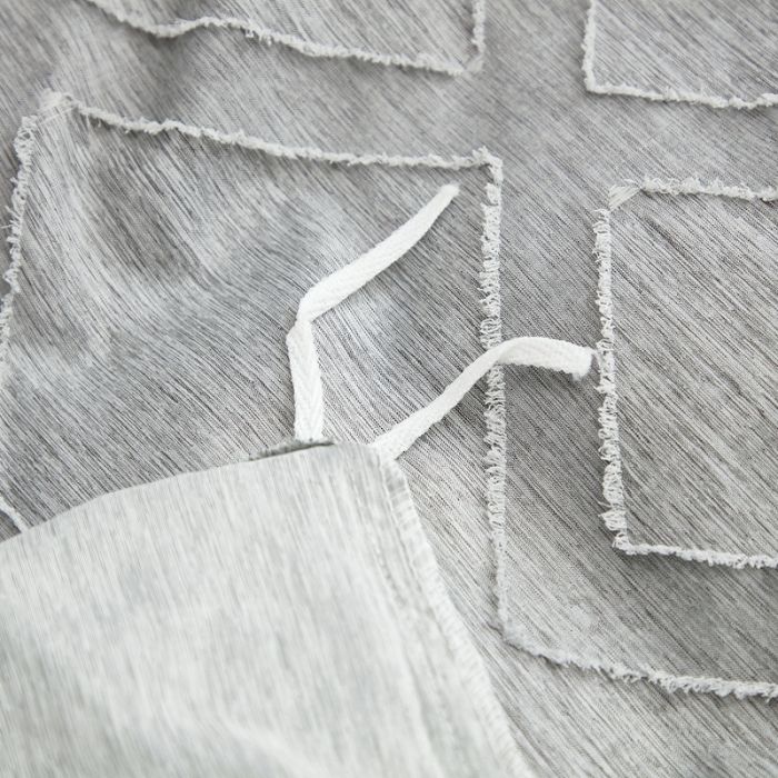 91家纺网 家纺一手货源 找家纺 啊雅家居2025新款韩版肌理纹立体剪花花边四件套 肮理灰