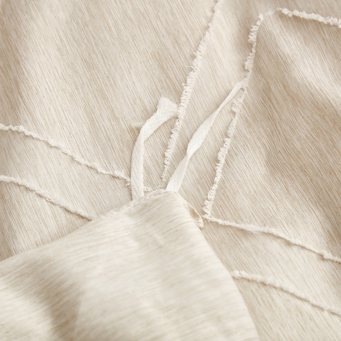 91家纺网 家纺一手货源 找家纺 啊雅家居2025新款韩版肌理纹立体剪花花边四件套 肌理黄