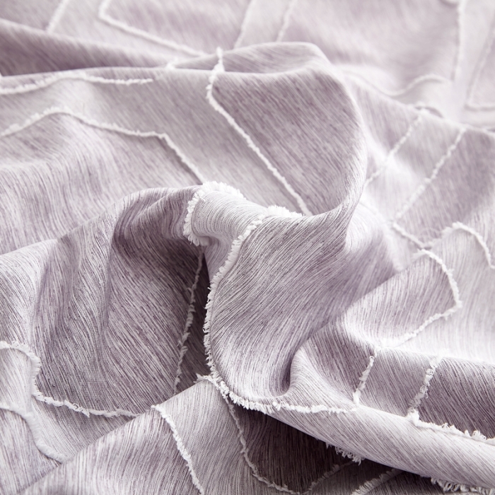 91家纺网 家纺一手货源 找家纺 啊雅家居2025新款韩版肌理纹立体剪花花边四件套 肌理紫