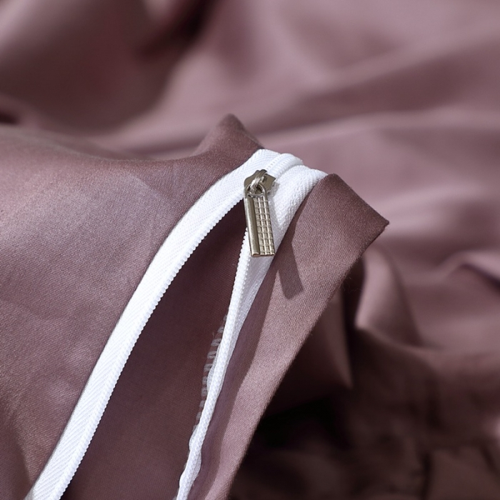 91家纺网 家纺一手货源 找家纺 晶缦 2022新款纯棉50支双股贡缎长绒棉纯色四件纯沐-帛咖色