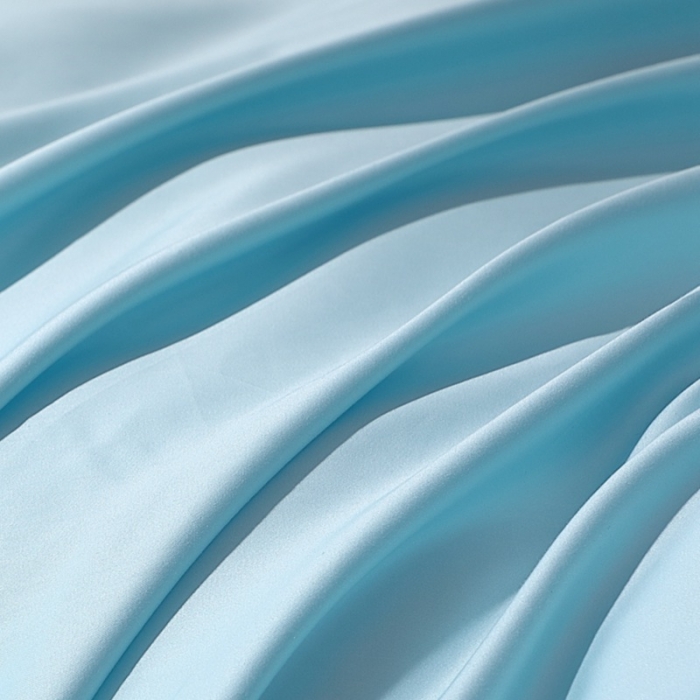 91家纺网 家纺一手货源 找家纺 2022新款纯棉50支双股贡缎长绒棉纯色四件套全棉-纯沐浅天蓝