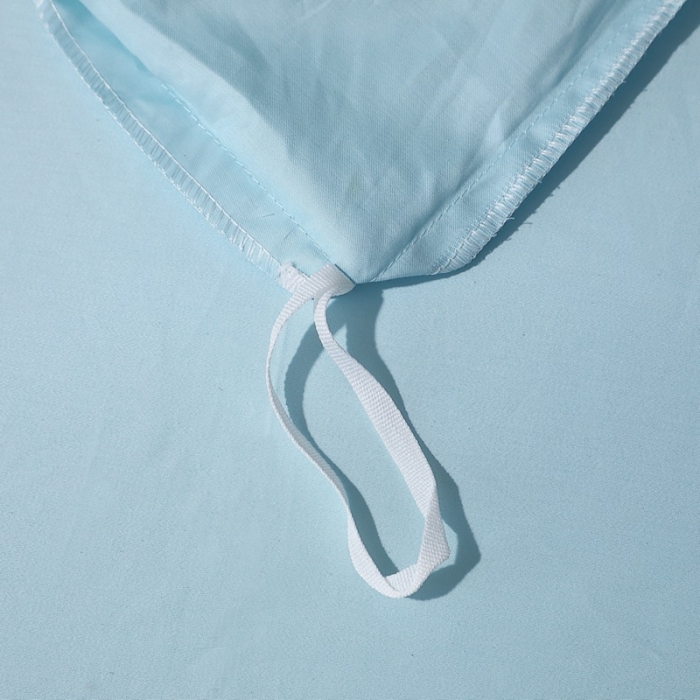 91家纺网 家纺一手货源 找家纺 2022新款纯棉50支双股贡缎长绒棉纯色四件套全棉-纯沐浅天蓝