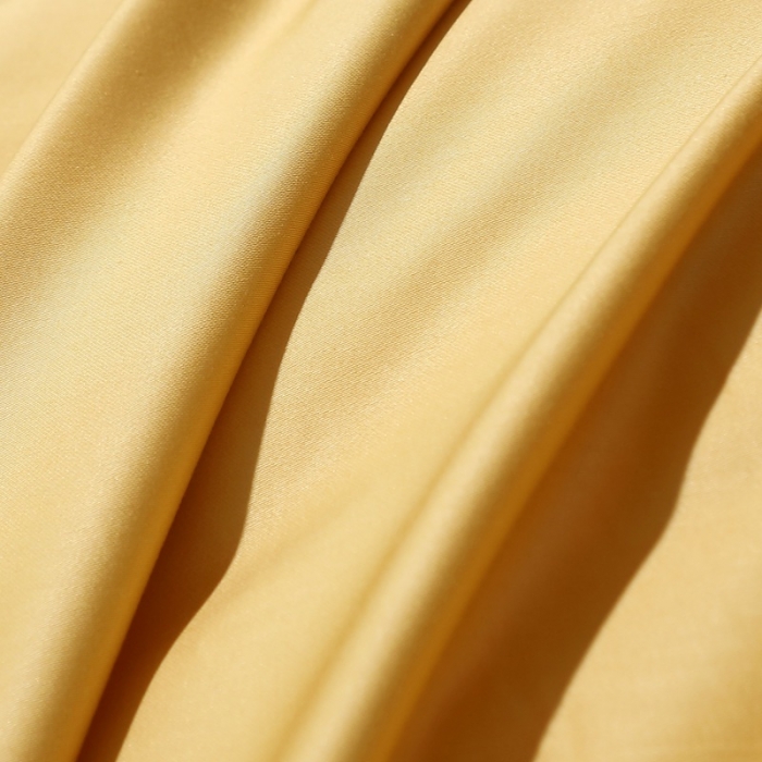 91家纺网 家纺一手货源 找家纺 2022新款纯棉50支双股贡缎长绒棉纯色四件套全棉-纯沐玉米黄