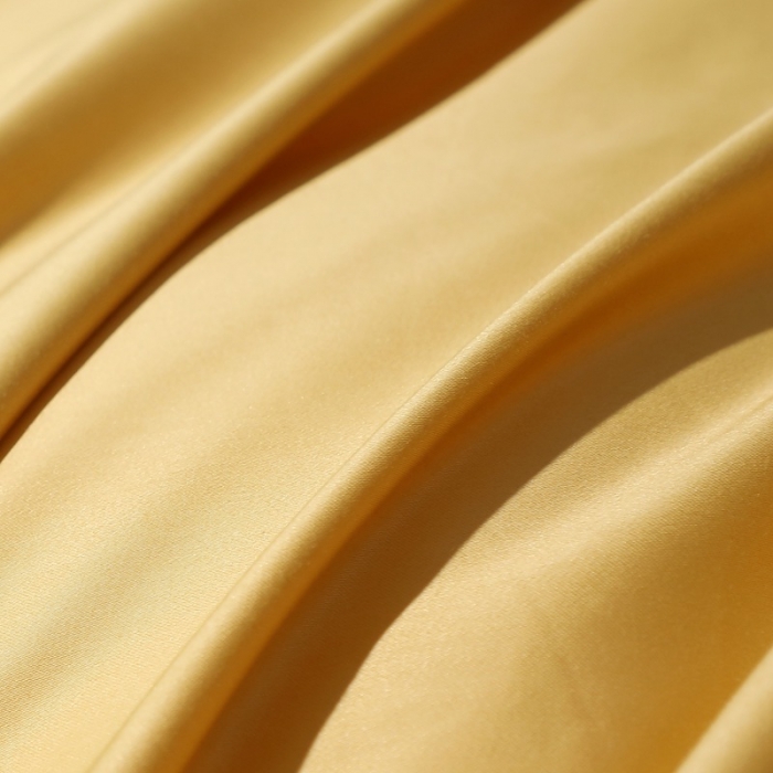 91家纺网 家纺一手货源 找家纺 2022新款纯棉50支双股贡缎长绒棉纯色四件套全棉-纯沐玉米黄