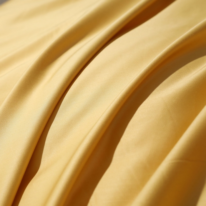 91家纺网 家纺一手货源 找家纺 2022新款纯棉50支双股贡缎长绒棉纯色四件套全棉-纯沐玉米黄