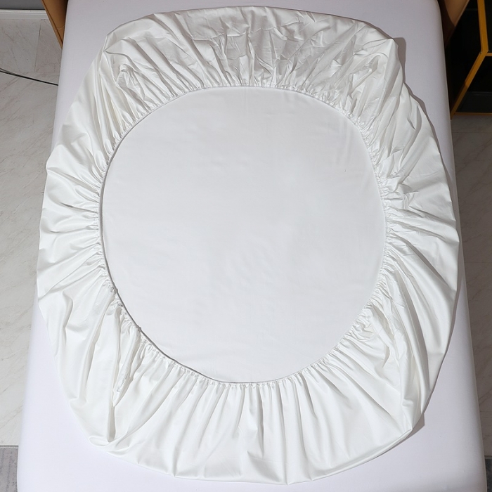 91家纺网 家纺一手货源 找家纺 2022全棉纯棉50支双股S贡缎长绒棉纯色单床笠单品纯沐绅士白