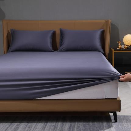 2022全棉纯棉50支双股S贡缎长绒棉纯色单床笠单品纯沐深度灰