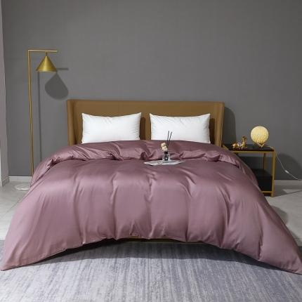 91家纺网 家纺一手货源 找家纺 晶缦 2022新纯棉50支双股贡缎长绒棉纯色单被套纯沐-帛咖色