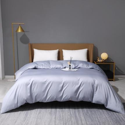 91家纺网 家纺一手货源 找家纺 2022全棉纯棉50支双股贡缎长绒棉纯色单被套单件品纯沐绫兰灰