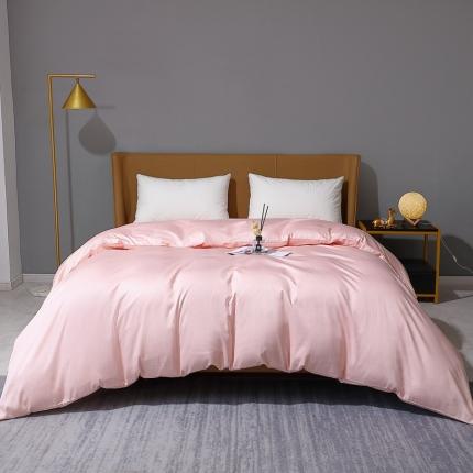 91家纺网 家纺一手货源 找家纺 2022全棉纯棉50支双股贡缎长绒棉纯色单被套单件品纯沐浅粉玉