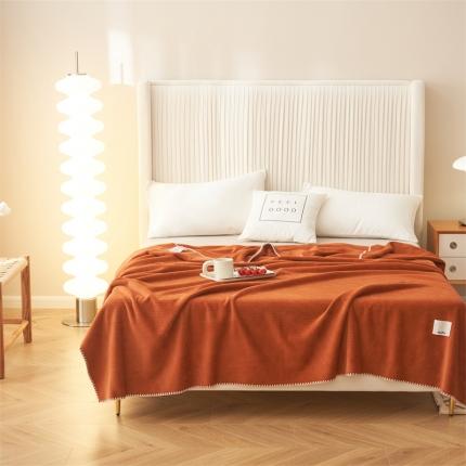 91家纺网 家纺一手货源 找家纺 晨曦软糯撸猫毯夏被四季空调毯华芙绒毛毯双层复合毯 复古焦糖