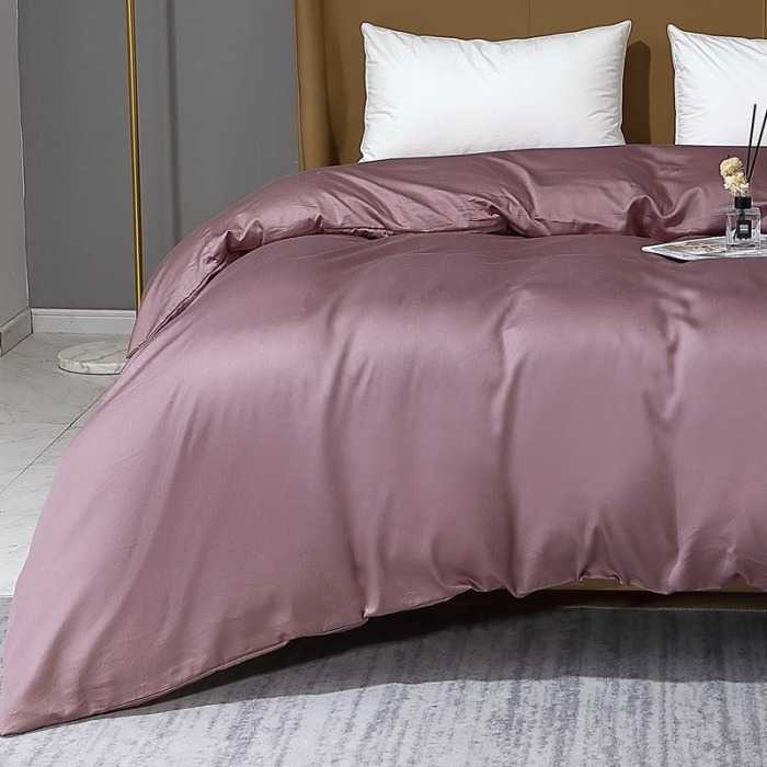 91家纺网 家纺一手货源 找家纺 晶缦 2022新纯棉50支双股贡缎长绒棉纯色单被套纯沐-帛咖色