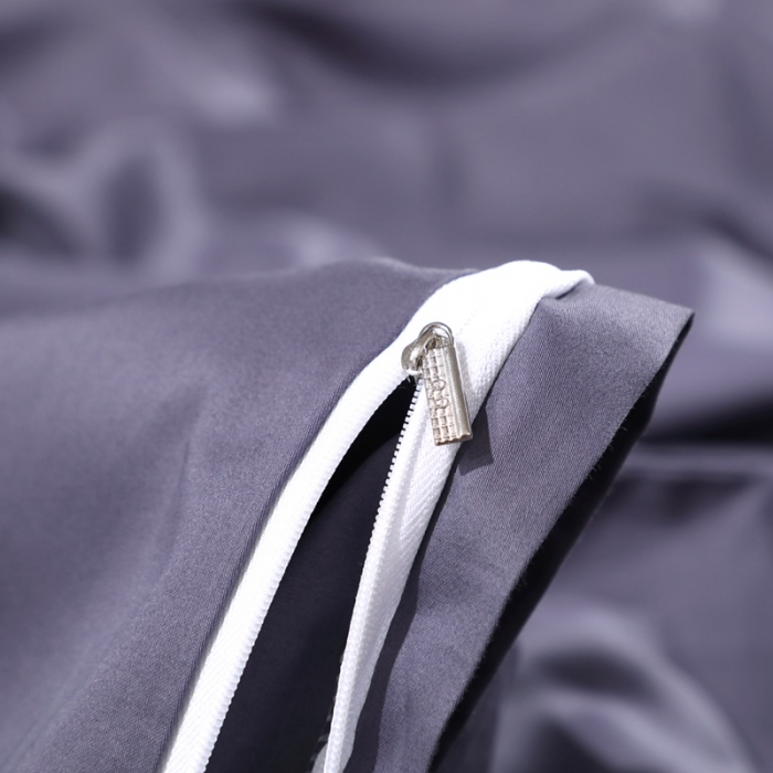 91家纺网 家纺一手货源 找家纺 2022全棉纯棉50支双股贡缎长绒棉纯色单被套单件品纯沐深度灰