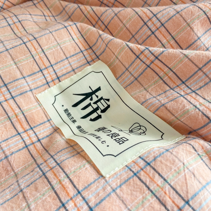 91家纺网 家纺一手货源 找家纺 2023新款AB版学生全棉三件套 米兰桔+脏粉