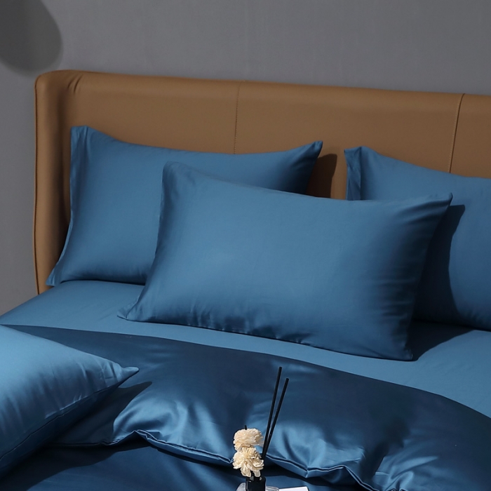 91家纺网 家纺一手货源 找家纺 总-2024新款全棉纯棉50支双股贡缎长绒棉纯色单品单枕套单件素色枕头套