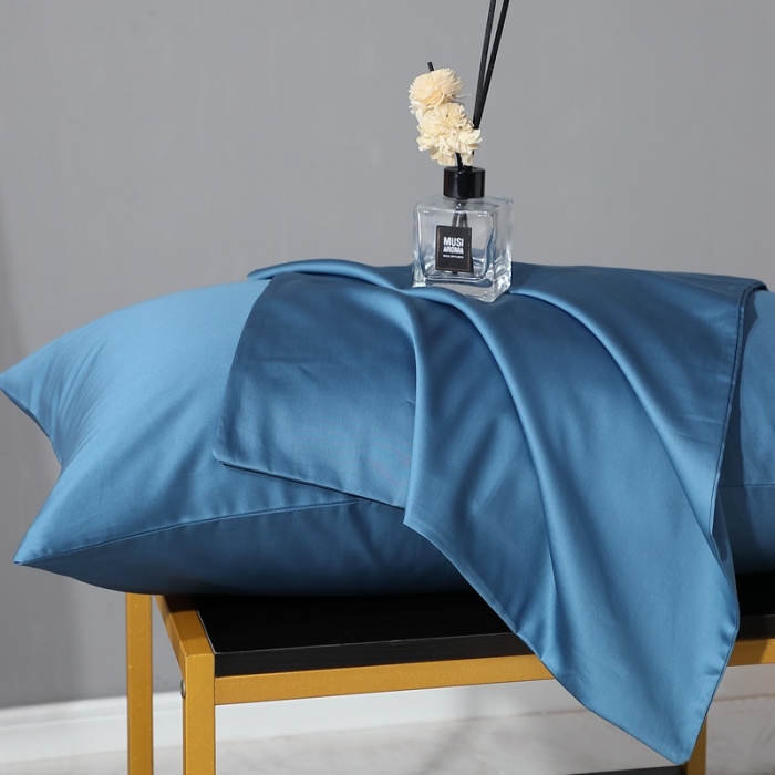 91家纺网 家纺一手货源 找家纺 总-2024新款全棉纯棉50支双股贡缎长绒棉纯色单品单枕套单件素色枕头套