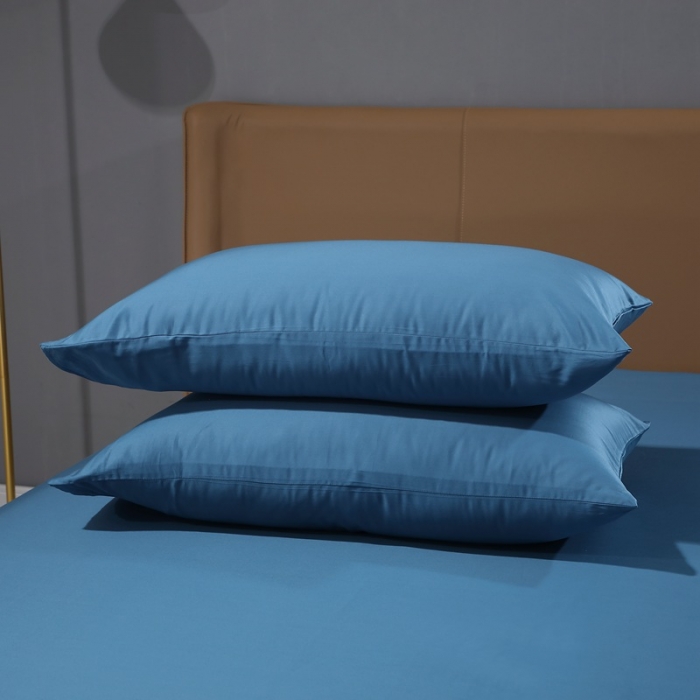 91家纺网 家纺一手货源 找家纺 总-2024新款全棉纯棉50支双股贡缎长绒棉纯色单品单枕套单件素色枕头套