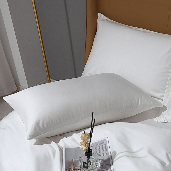 91家纺网 家纺一手货源 找家纺 晶缦2022新纯棉50支双股贡缎长绒棉纯色单枕套-纯沐-绅士白