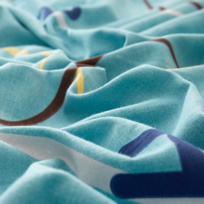 91家纺网 家纺一手货源 找家纺 金纱玉纺 2022新款印花加厚磨毛四件套 流光时速-蓝