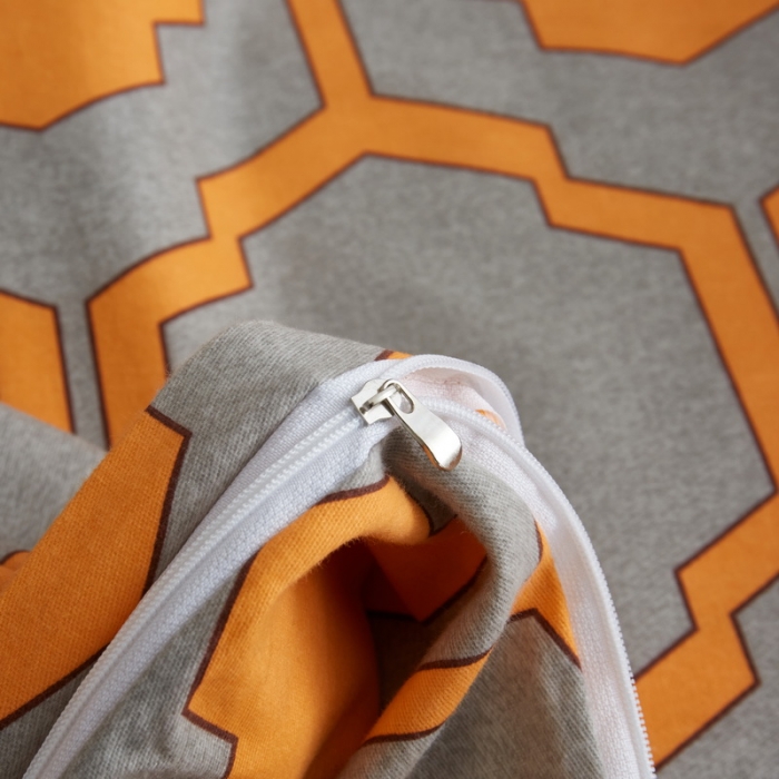 91家纺网 家纺一手货源 找家纺 金纱玉纺 2022新款印花加厚磨毛四件套 迈凯伦-桔