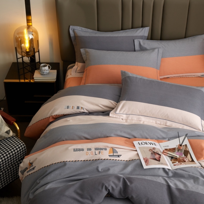 91家纺网 家纺一手货源 找家纺 金纱玉纺 2022新款印花加厚磨毛四件套 扬帆起航-灰