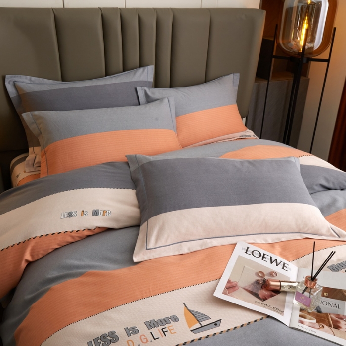 91家纺网 家纺一手货源 找家纺 金纱玉纺 2022新款印花加厚磨毛四件套 扬帆起航-灰