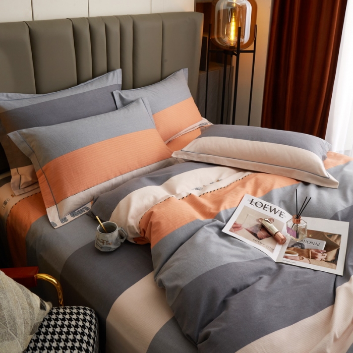 91家纺网 家纺一手货源 找家纺 金纱玉纺 2022新款印花加厚磨毛四件套 扬帆起航-灰