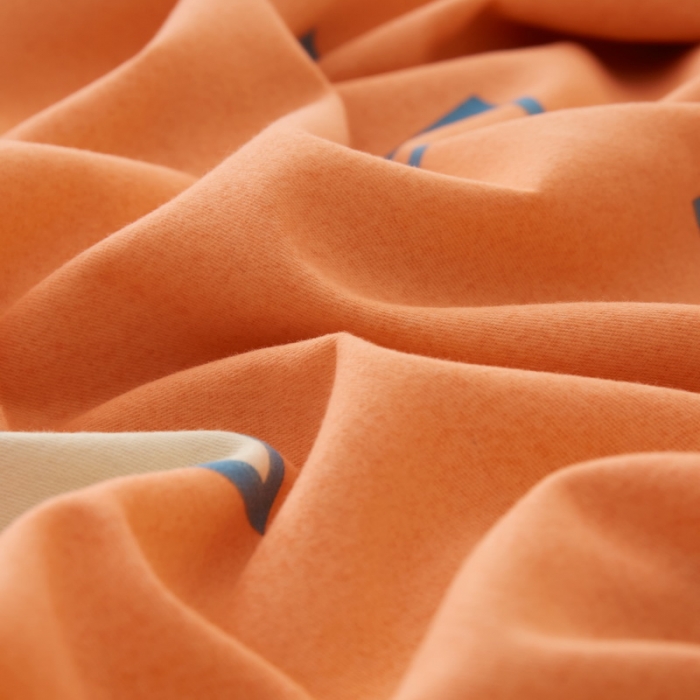 91家纺网 家纺一手货源 找家纺 金纱玉纺 2022新款全棉印花加厚磨毛四件套 仰望星辰-桔